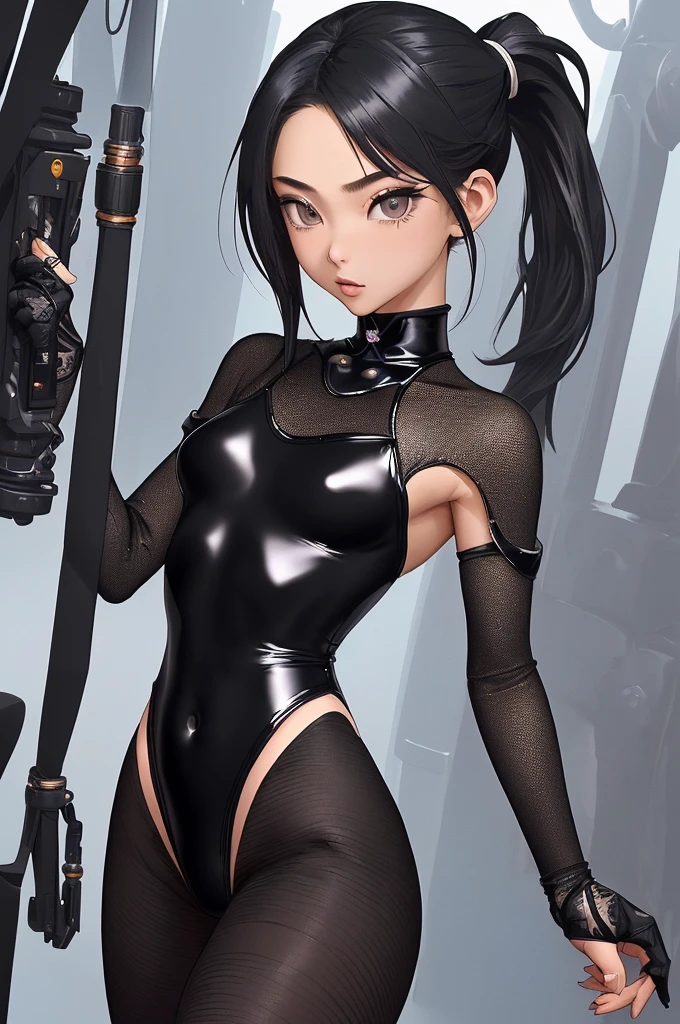 ninja, boy like a beautiful girl,anime art,((((covered penis,testicles,bulge,solo,leotard,fusion of Sci-fi combat costume and leotard and v front extra high leg and cool desing costume)))),(((sexy pose,cowboy shot,long pony tail,black hair))),(high detailr face,high detailr eyeasterpiece}}}}}},{{{{best quality}}}},{{all intricate}},perfect composition, 8k, high quality, sharp focus, solo,digital art,