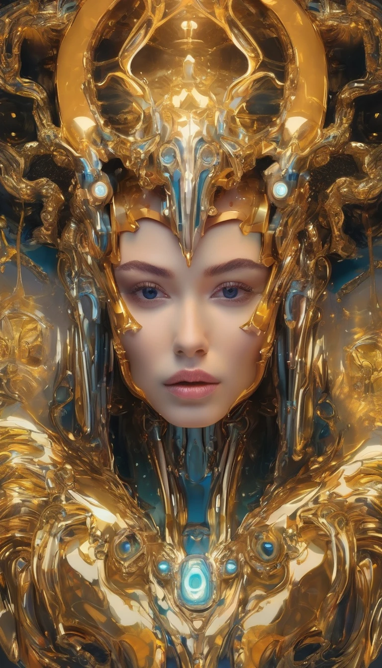 Future female high-dimensional aliens from another dimension，Cosmic，Powerful magic from an unknown dimension，Front bust，Busts and hand portraits，Frontal image，