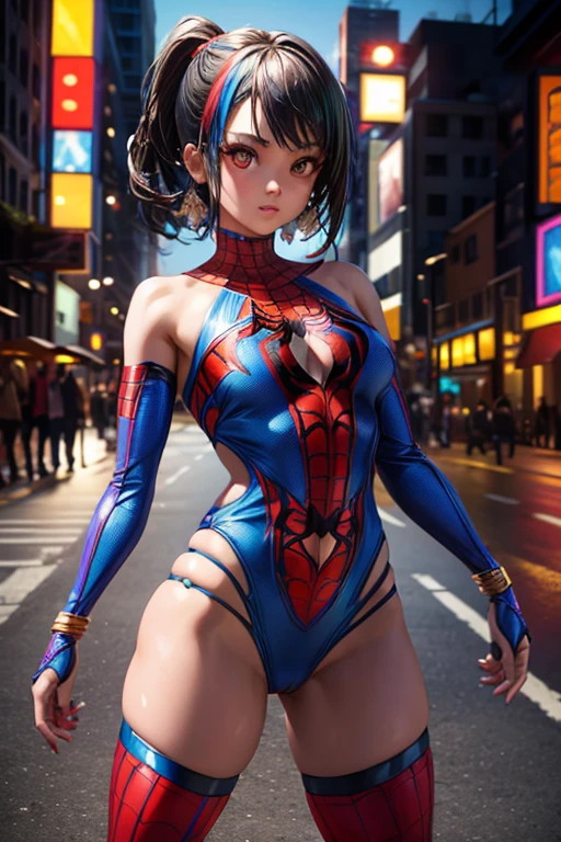 girl, comic accurate Spider Man costume, combat stance, highly detailed, vibrant appearance, creative behavior, extremly detailed, imaginative, sensual, spontaneous, small breasts, sexi, highest quality, skin texture, intricate details, (cinematic lighting), RAW photo, 8k, masterpiece,best quality,ultra-detailed,very detailed illustrations,extremely detailed,intricate details,highres,super complex details,extremely detailed 8k cg wallpaper,