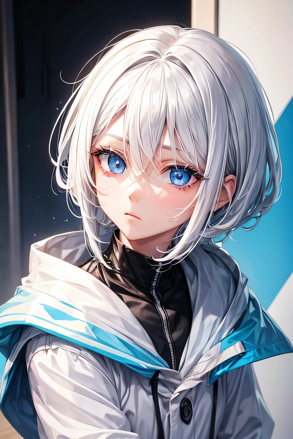 Boy Girl White Hair Blue Eyes