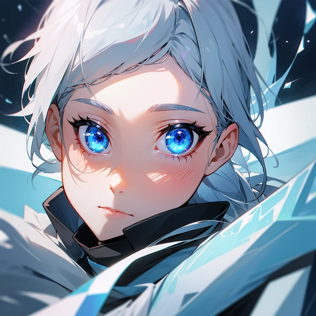 Gray Hair、girl、whole body、blue eyes、magic、ice、lonely、