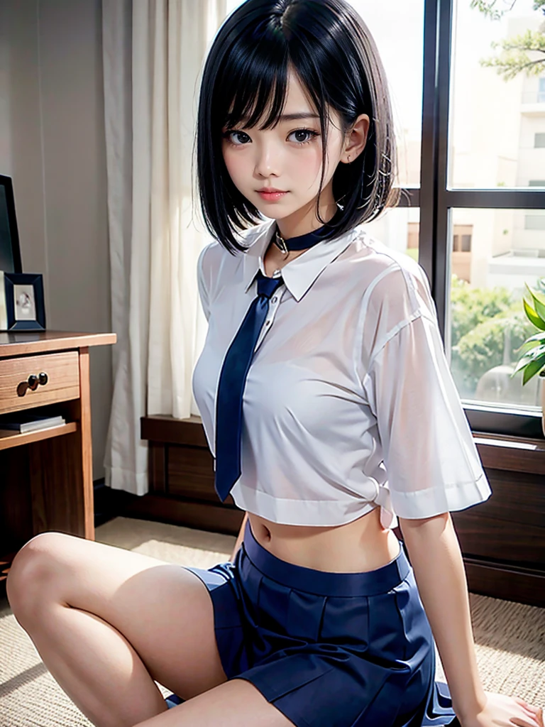 Naked Kanna Hashimoto , Pull bangs、No bra, No panties, Forgive me already, I'll do anything , bare lower body, Tie only, hard and beautiful pink nipples , ,The areol, I'm naked、Licked and excited 、is wet、Take off your uniform、cum shots、Gonzo、female dog、Breast rubbing