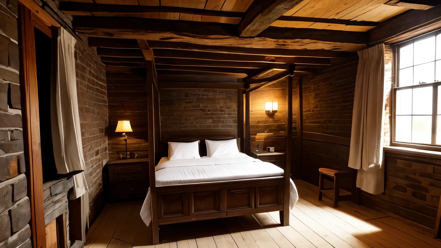 1600s rustic Tavern in old london room for rent, with a bed