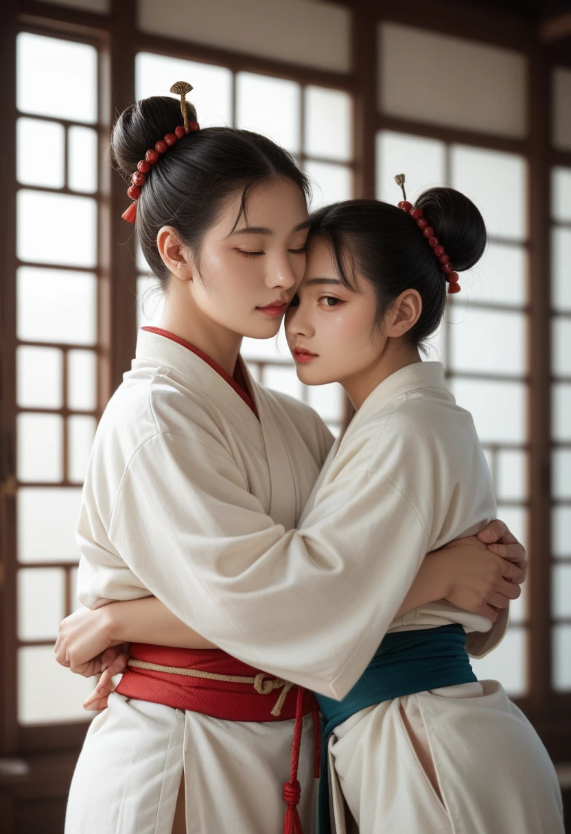 a real 30-year-old beautiful lady in ancient China, with affectionate eyebrows, hair in a bun,Ancient martial arts novels