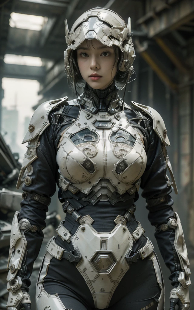 Lighten heavy objects々A female robot holding　Mechanical body　Construction site, UHD, retina, masterpiece, accurate, anatomically correct, textured skin, super detail, high details, high quality, award winning, best quality, highres