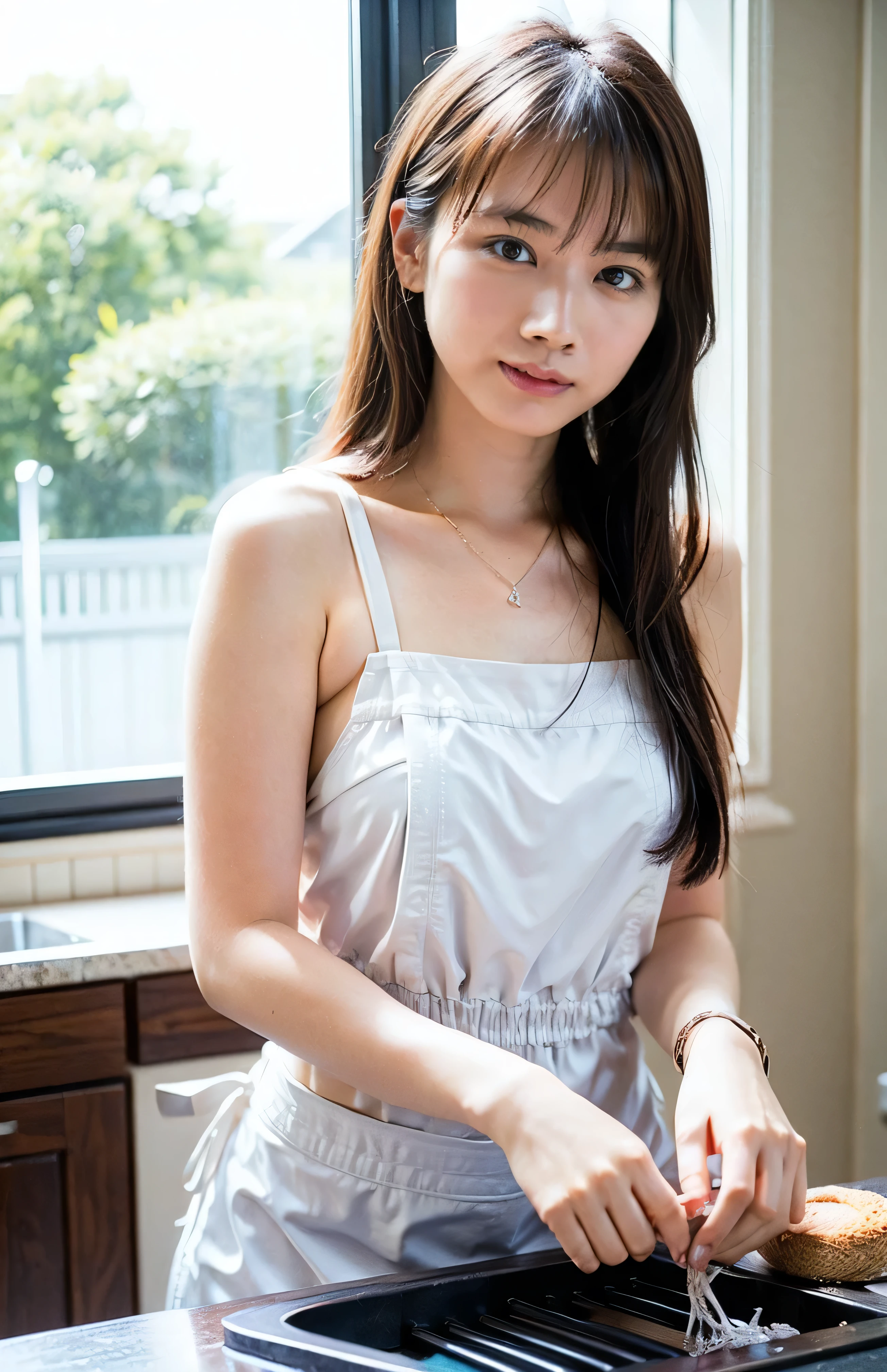 smile、kitchen、Wet hair、Cute gestures、During sex、Take a break&#39;On one chin&#39;hand of、Medium Short Hair、Sleeveless、Woman standing on a boat、Light brown hair、Elegant hairstyle、Blue Eyed Woman、A woman with a cute upward gaze、When the sky gets dark、The gentle light of the ship shines、When the sun goes down the sky turns red、Tight clothing that shows your body lines、、Elegant navy blue summer knit、Elegant black summer sweater、belt、Short skirt、Dress elegantly着こなす、Luxury Bagedium Shorthair:1.4））、Skyscrapers seen across the sea、Manhattan Island is visible offshore、Woman on a sightseeing boat、、The sun shines on her、Light brown hair、Light brown hair、The sky was dyed red、There are clouds、private's cute、An elegantly dressed woman is sitting on a boat and watching the sunset、Her ample breasts are obvious even through her clothes..、The shining sun is so beautiful、Dusk is approaching、Lens flare、You can see the sunset、（（Sunlight reflecting off the ocean、Ocean View、The sun shines on the ocean、&#39;beautiful.、Small earrings、private&#39;evening、Birds are also flying、、Brown Hair Color、Tying up hair、The woman is on the right:1.4））、High-quality leather belt、Shiny clothes、Light beige hair color、Background Blur、Braid only the front hair、Light brown hair、｛｛Cowgirl Shot｝｝、（（Close-up shot from the waist up、Ample breasts:1.4））、Smile、Silk clothing、Ample breasts that can be seen even through clothes、Braid only the front hair、Cowboy Shot、Gorgeous white collared silk shirt and brown skirt、Dress elegantly、Luxury Bags、A lovely smile、（（Ample breasts））、Full body photo、ring、Short skirt、Tuck your hair behind one ear、Silver Necklace、smile、 Elegant ponytail、Caustics、Highly detailed photos、Very beautiful and ideal short hair、Super no makeup、(8k、RAW Photos、Highest quality、masterpiece:1.2)、(Realistic、Realistic)、1 girl、((Medium Short Hair、Looking into the camera:1.4))、Hair blowing in the wind
