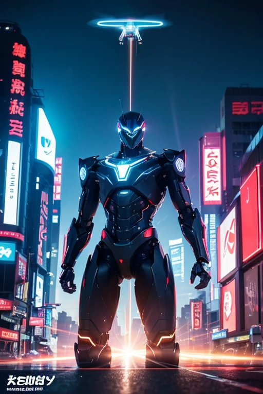 Giant humanoid robot。Run。
cyber cityscape。
Lens flare。
Streaks。
Neon Signs。
typography。
Protect against crime。
The drone is flying。Bloom, Dithering, scan lines, Anaglyph, Cinematic light effects, Godley, reflected light, 