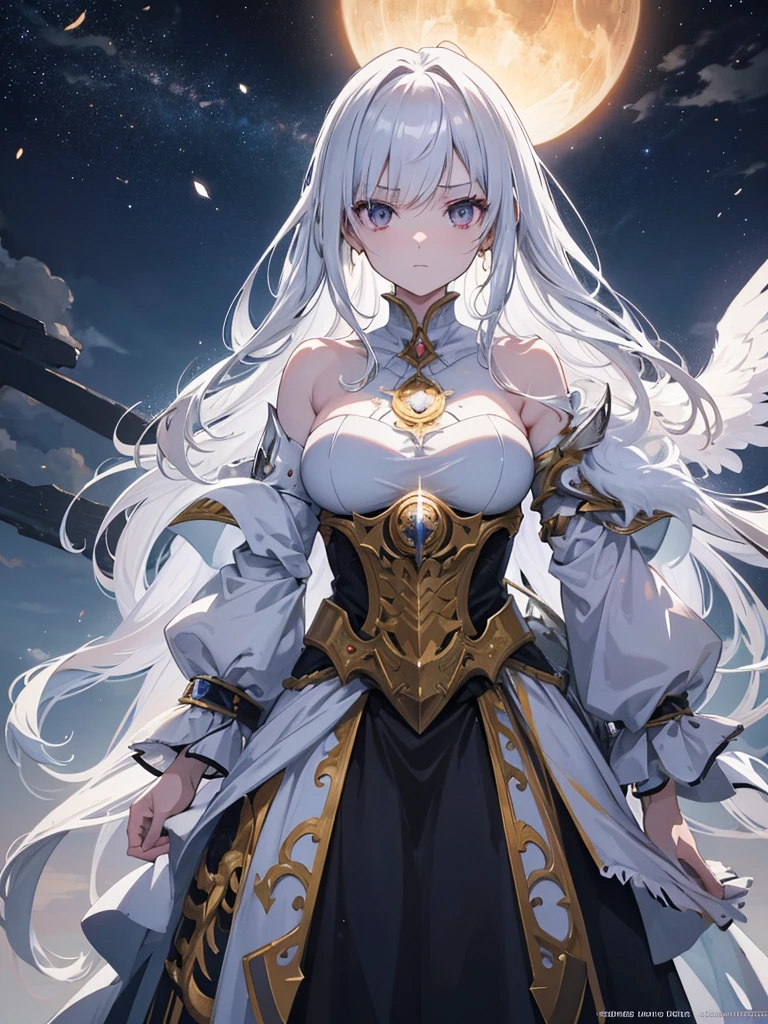 A pale-skinned goddess with burn marks, her straight and silver hair falling to her shoulders, engaged in an epic confrontation with the goddess of the sun. The sun goddess has dark skin, white eyes that shine like stars in the night, and wavy white hair that floats with an incandescent glow, fighting with fury. Both goddesses, who were once lovers, now face each other in a battle of pain and betrayal, (best quality,4k,8k,highres,masterpiece:1.2),ultra-detailed,(anime,photoanime,photo-anime:1.37),extremely detailed eyes and face,longeyelashes,dramatic lighting,dramatic colors,dark fantasy,epic fantasy scene,fantasy art,cinematic lighting,dramatic background,celestial,cosmic,ethereal,divine