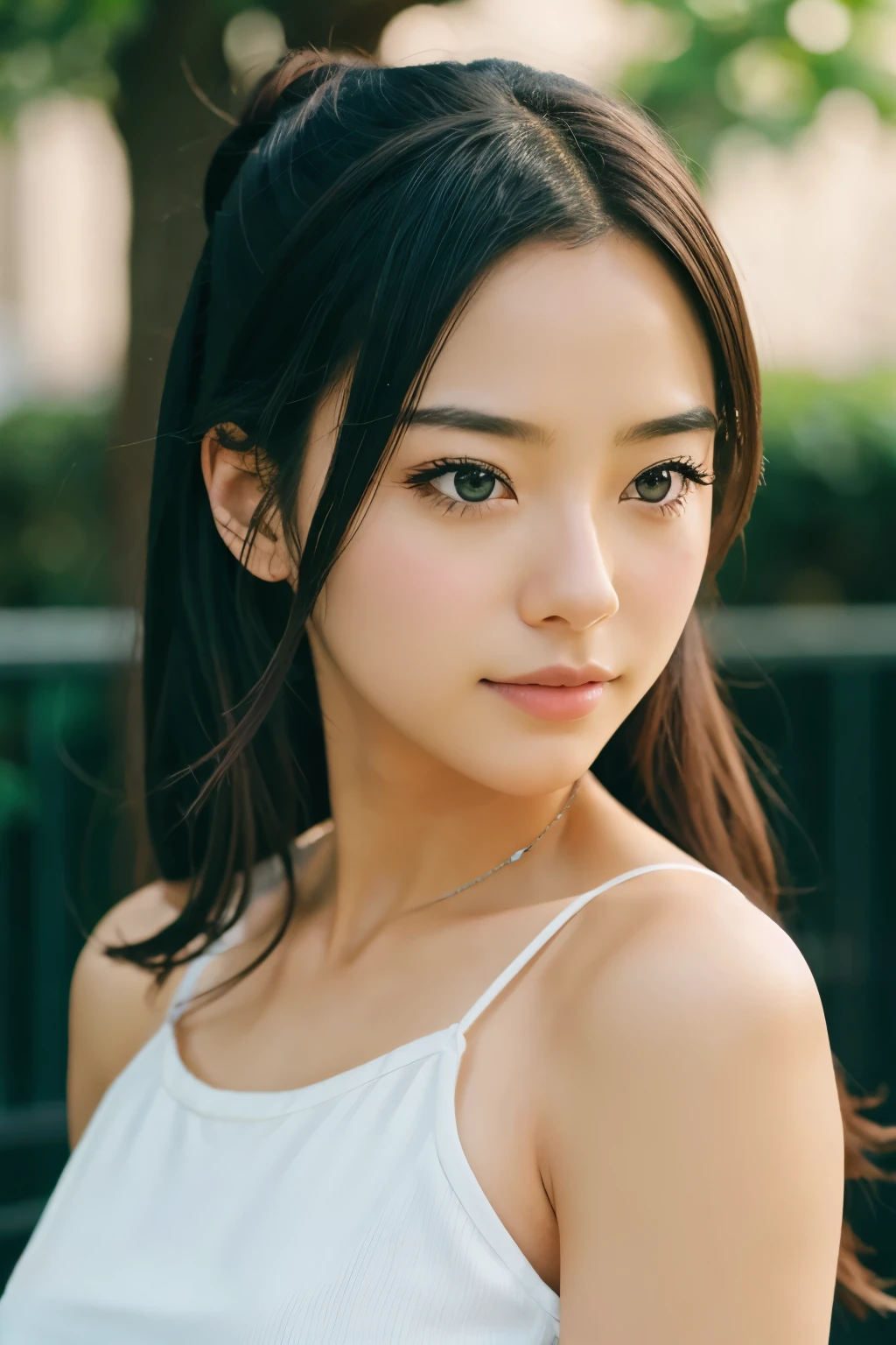 Keith Haring colorful style, Simple Line Initialism,Abstract art,(((The most beautiful girl of all time))), Sweet face. Lips in love, colorful hearts, stylish design, 夏のオシャレなTシャツ, 黒い瞳, walking, Paris