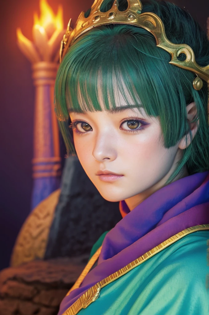 a 20 years old japanese girl,(dragonquest sage,(dq3:1.5)),healing Magician,beautiful detailed eyes,beautiful detailed lips,extremely detailed face and eyes,long eyelashes,fantasy,medieval,magic,medieval castle,landscape,art,digital painting,cinematic lighting,vibrant colors,dramatic lighting,realistic,photogenic,masterpiece,4k,best quality