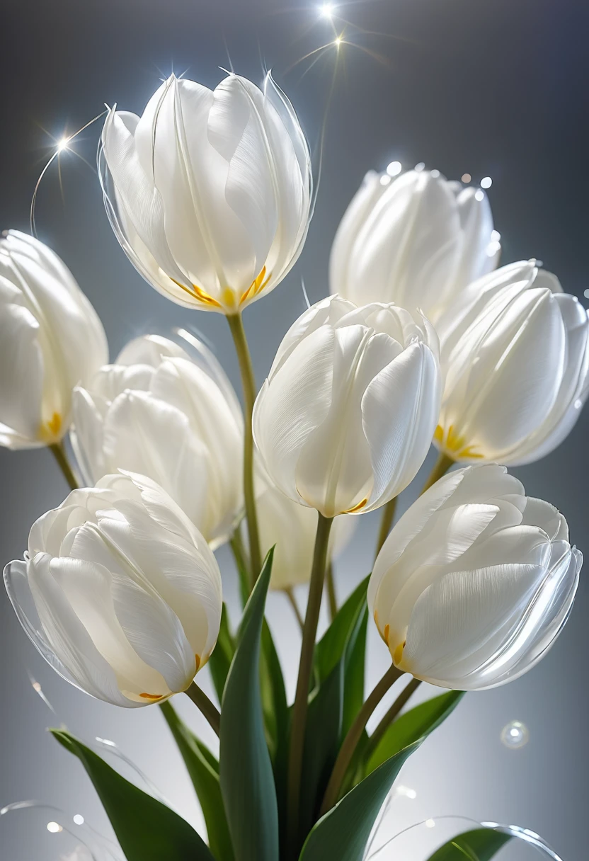  ( Anatomically perfect) Nobody A bouquet of pink transparent tulips close-up art masterpiece interweaving of light Tyndall effect shows the interweaving and interweaving of light，Their shapes and refraction of light evoke wonder and excitement。

                           Fantasy visual effects masterpiece, fair. lifelike, Master art masterpiece photo quality.Ultra high quality


                        

                      
