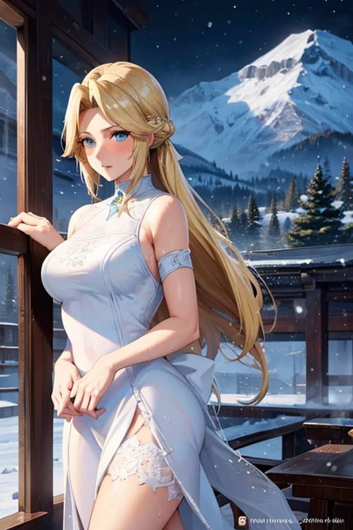 Masterpiece
(Blonde woman,The facial expression is accurate,Anime style face,greenish blue eyes )
Group
((((The location is Fuyuyama))))
((((The location is a winter mountain in a snowstorm.))))
((((The woman is wearing a white dress:1.5))))
8k((((Snow Woman))))
8k(((((Wet)))))
((Staring at me))
胸を強調
体の描写しっかり
The woman is wearing a white dress