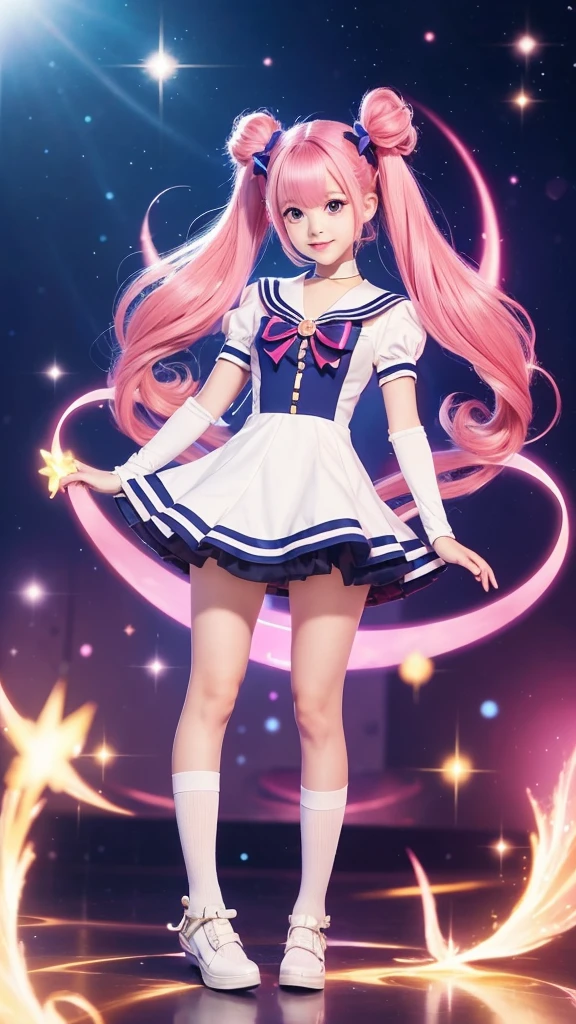 Cartoon girl in a sailor costume with a bag, style of Magical girl, Magical girl anime mahou shojo, sparkling Magical girl, My Dress Up Darling Anime, Magical girl, portrait of Magical girl, , !!Full body portrait!!, Cute anime character design, Yami cute, Official character art, Twin tails, Official Art