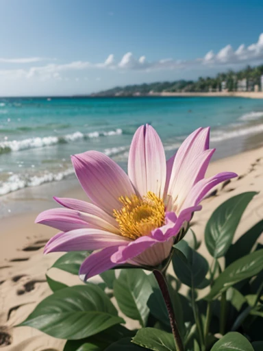 beautiful flower on a beach