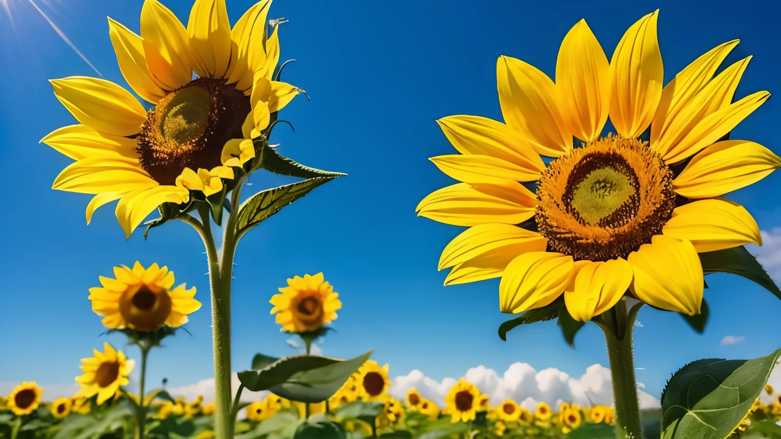 (masterpiece, best quality:1.2), A single sunflower, No background,
