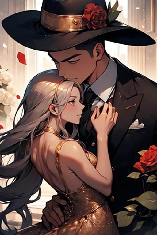 **Color Palette**: Select a color palette that exudes passion and mystery. Deep reds, blacks, and grays can symbolize both romance and the dangerous world of the mafia. Adding a hint of gold or silver can convey luxury and wealth.
**Images or Illustrations**:
- **Couple**: Feature a couple on the cover, with the female character (Emma) and the male character (Lucas) in an embrace, or a passionate pose. Make sure their chemistry is visible, but keep it tasteful.
- **Mafia Element**: Incorporate subtle mafia-related imagery, such as a silhouette of a man in a fedora, or a gun and roses, to hint at the danger in the story.