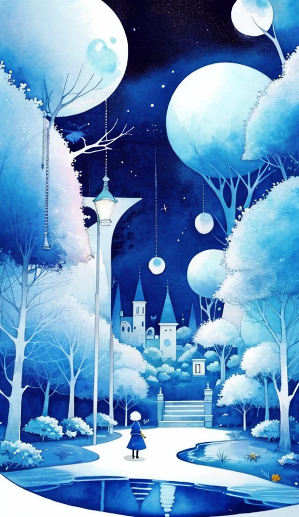 アベック
Cidade Branca, lua, tree, neve, Noite, lua cheia, scenecy, Pintura (medium), heaven, ao ar livre, Aquarela (medium), Traditional media, flor, Bright colored rainbow color lamppost