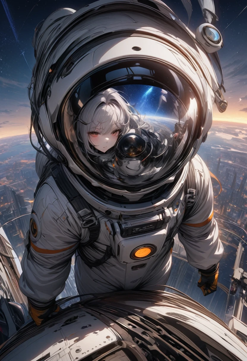 (Highest quality, 4K, Super detailed, High resolution, masterpiece: 1.2),Characters seen from afar: There are characters that can be seen from afar, Located on a high observation deck. Small compared to the surrounding area, Emphasize the size of the ship. The character is wearing a space suit, With flashing lights and mechanical details.
Space View: From the opening of the ship, A vast starry sky can be seen. The stars are unevenly distributed, Create a variety of densities、Suggests the distance of some celestial objects.