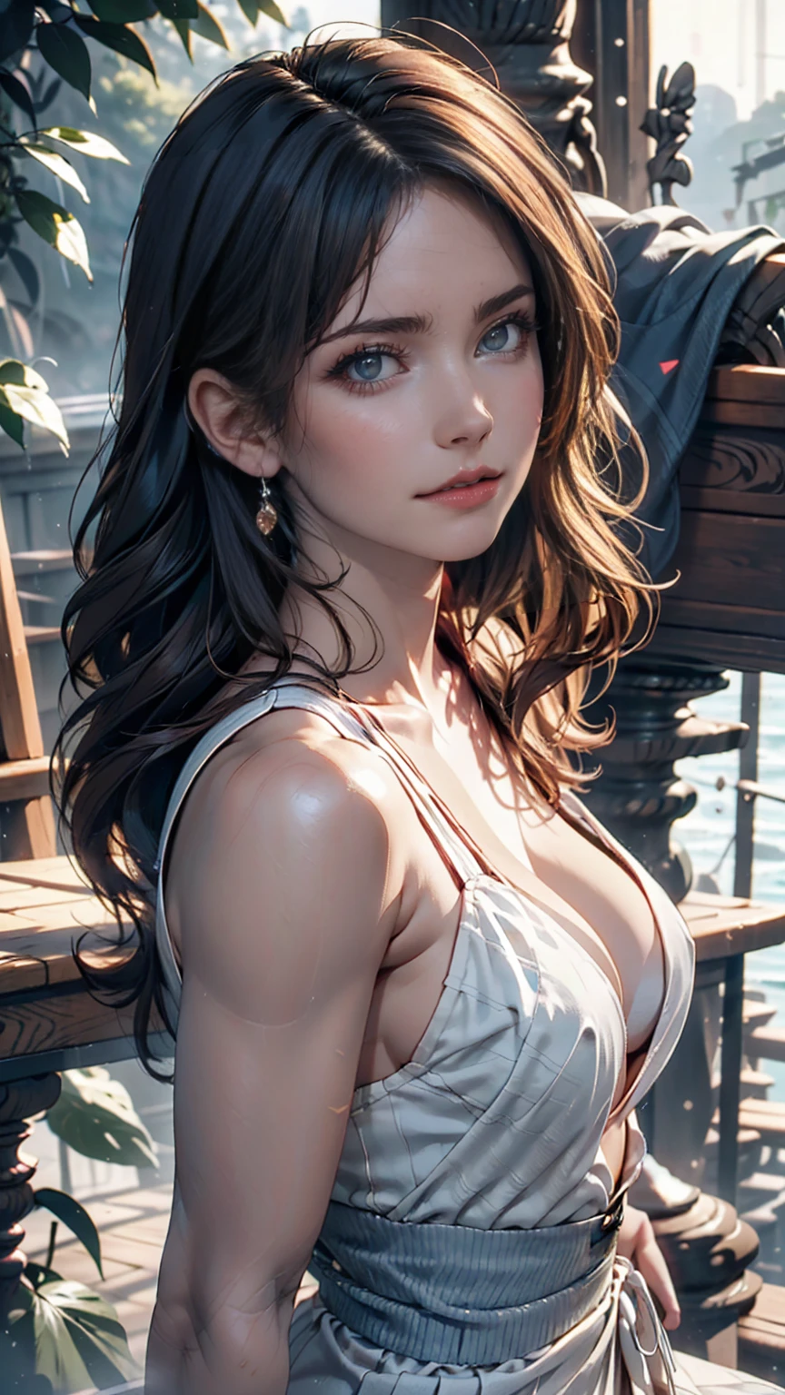 Cyndi Lauper 1980s, (Sharp focus:1.2), photograph, Attractive Young Woman, (Beautiful Face:1.1), Detailed eyes, Seductive lips, (Smokey Eye Makeup:0.85), (Medium ?????:1.0), (An athletic body:1.2), (Wavy Hair:1.2), wear (Maxi Dresses:1.2) To (Cliff Side:1.2). (Moody lighting:1.2), Depth of written boundary, Bokeh, 4K, High resolution. Toよる (James C. Christensen:1.2|Jeremy Lipking:1.1).