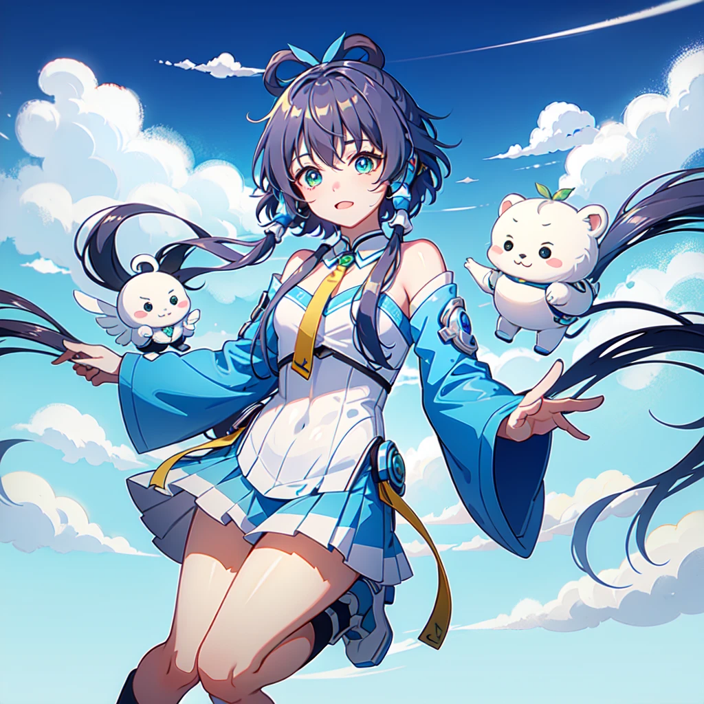 Painting C919 Luo Tianyi stood in front of the plane
