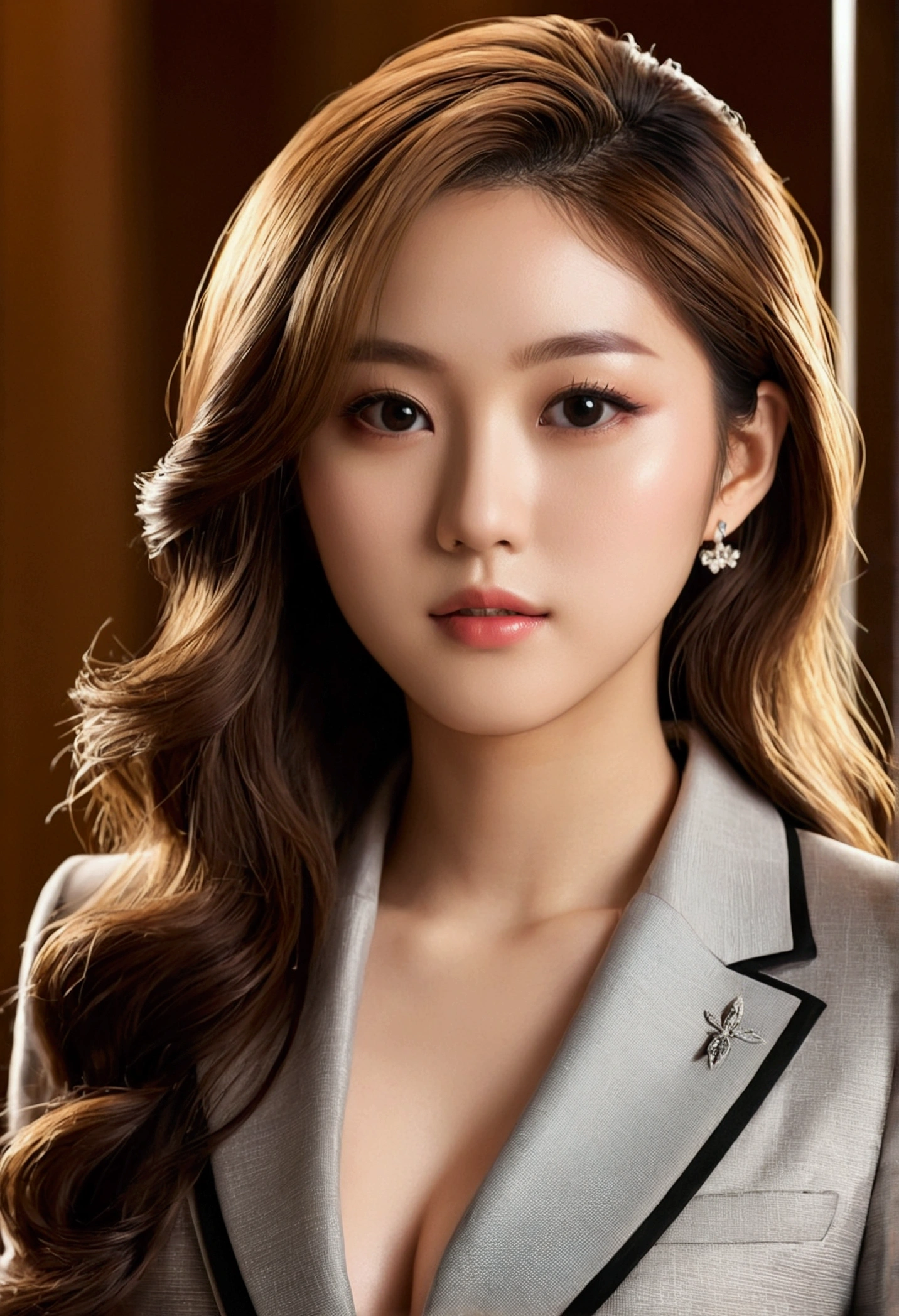 ((best quality)), ((masterpiece)), (detailed), perfect face, perfect detailed eyes, perfect detailed face, ultra-detailed nose, rich waist-length hair, suit , Moist eyes, Brilliance, Gorgeous women, high-class prostitutes, Japanese, sexy, Ahego Face,