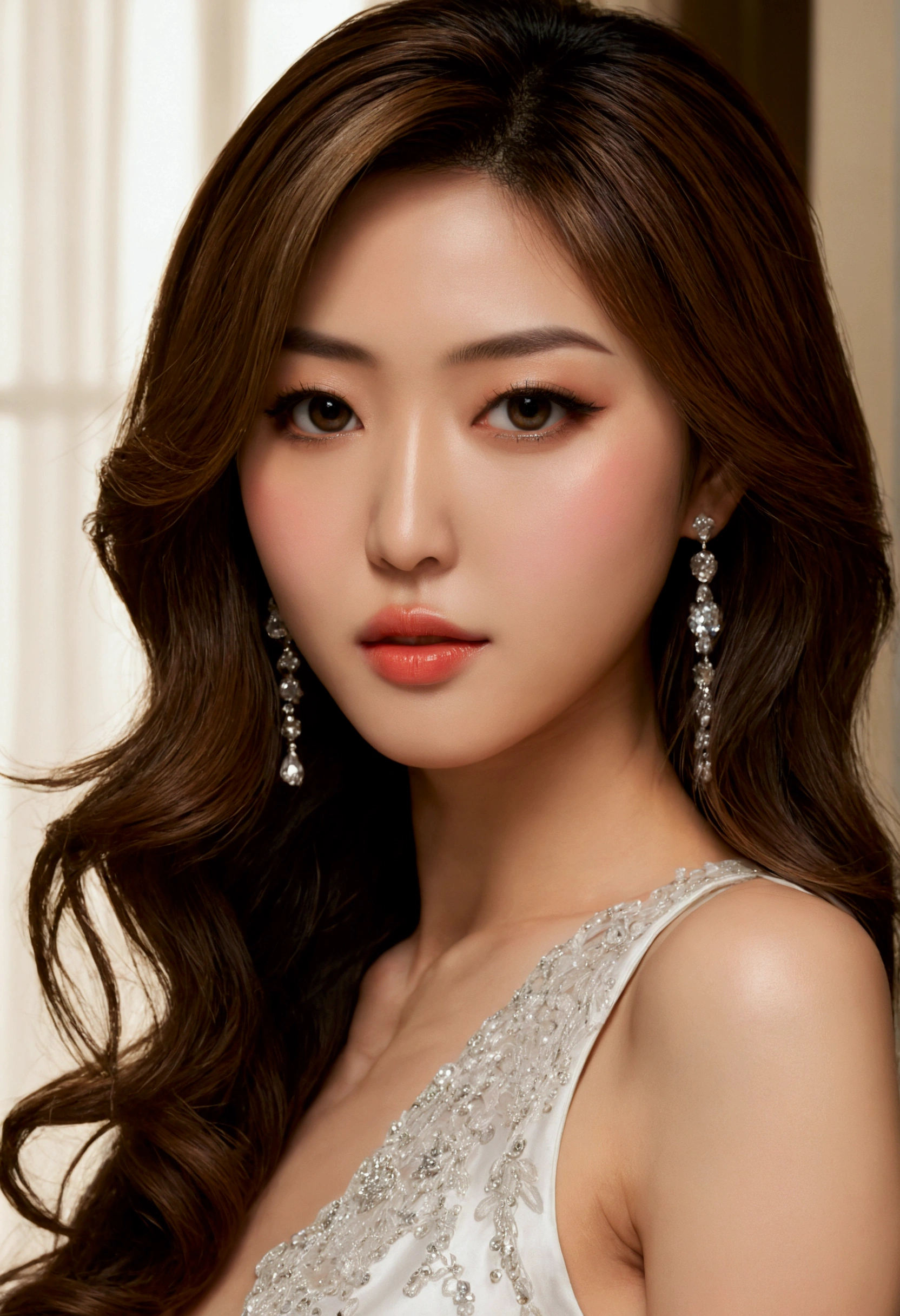 ((best quality)), ((masterpiece)), (detailed), perfect face, perfect detailed eyes, perfect detailed face, ultra-detailed nose, rich waist-length hair, suit , Moist eyes, Brilliance, Gorgeous women, high-class prostitutes, Japanese, sexy, Ahego Face,