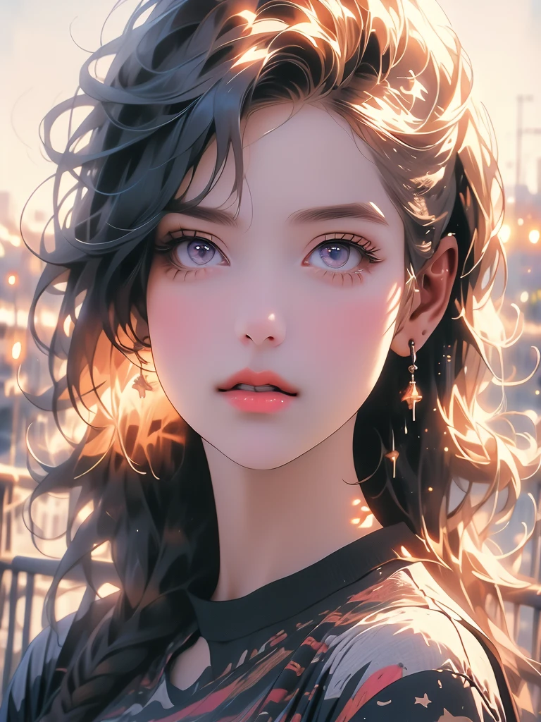 a beautiful young woman, wearing casual clothes, pretty face, pretty lips, pretty eyes, detailed portrait, beautiful detailed eyes, beautiful detailed lips, extremely detailed eyes and face, long eyelashes, high quality, 4k, 8k, highres, masterpiece:1.2, ultra-detailed, realistic, photorealistic:1.37, HDR, UHD, studio lighting, ultra-fine painting, sharp focus, physically-based rendering, extreme detail description, professional, vivid colors, bokeh, portraits