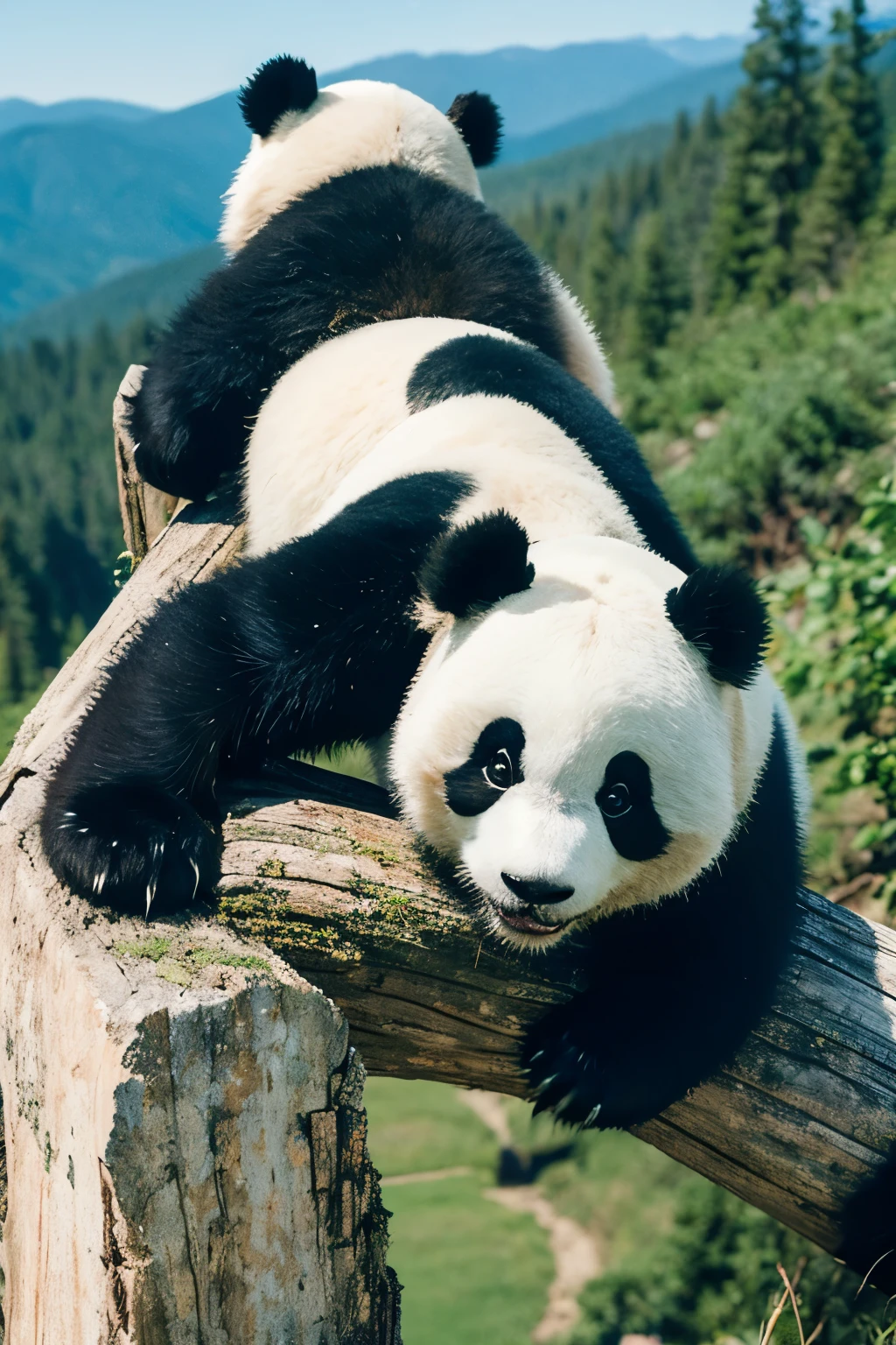 (Climbing Panda), [Back to], Cartoon Panda
