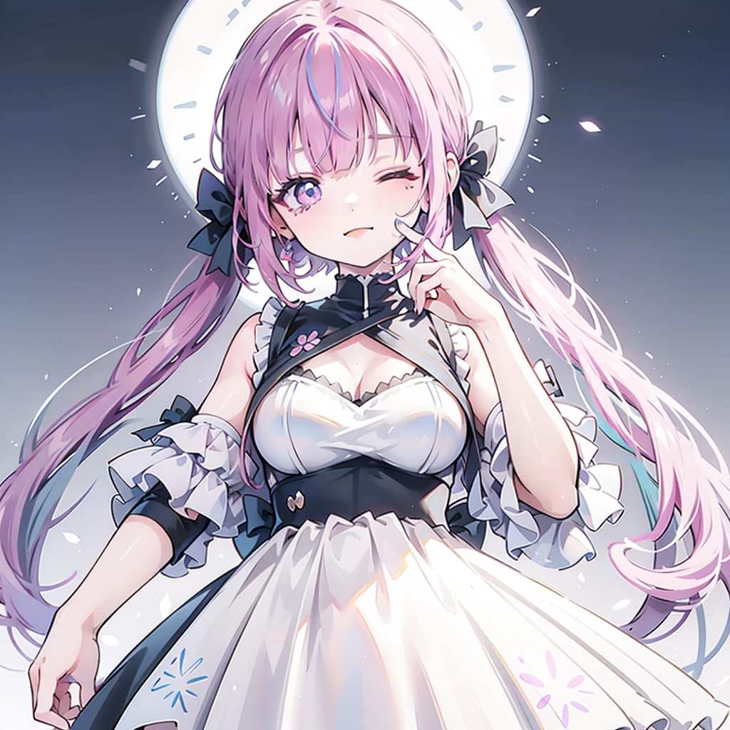 eyes closed,Big smile,There are tears in the corners of the eyes,The background spreads out into the light