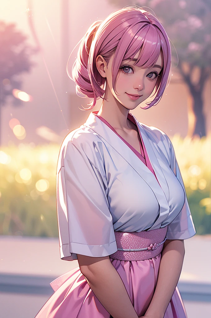 image quality:Highest Quality
Camera Focus: Blur the background
light:sidelight
person:20-year-old female,Japanese,
tracing: gal model 、Bright light、
Daytime hairstyles: Short Bob、With bangs
dress:GalSee-throughCasualPastel pinkExpression: The best smile、gal sparkling effect, Lens flare, universe、
flowerpunk、Subtle gradient effect