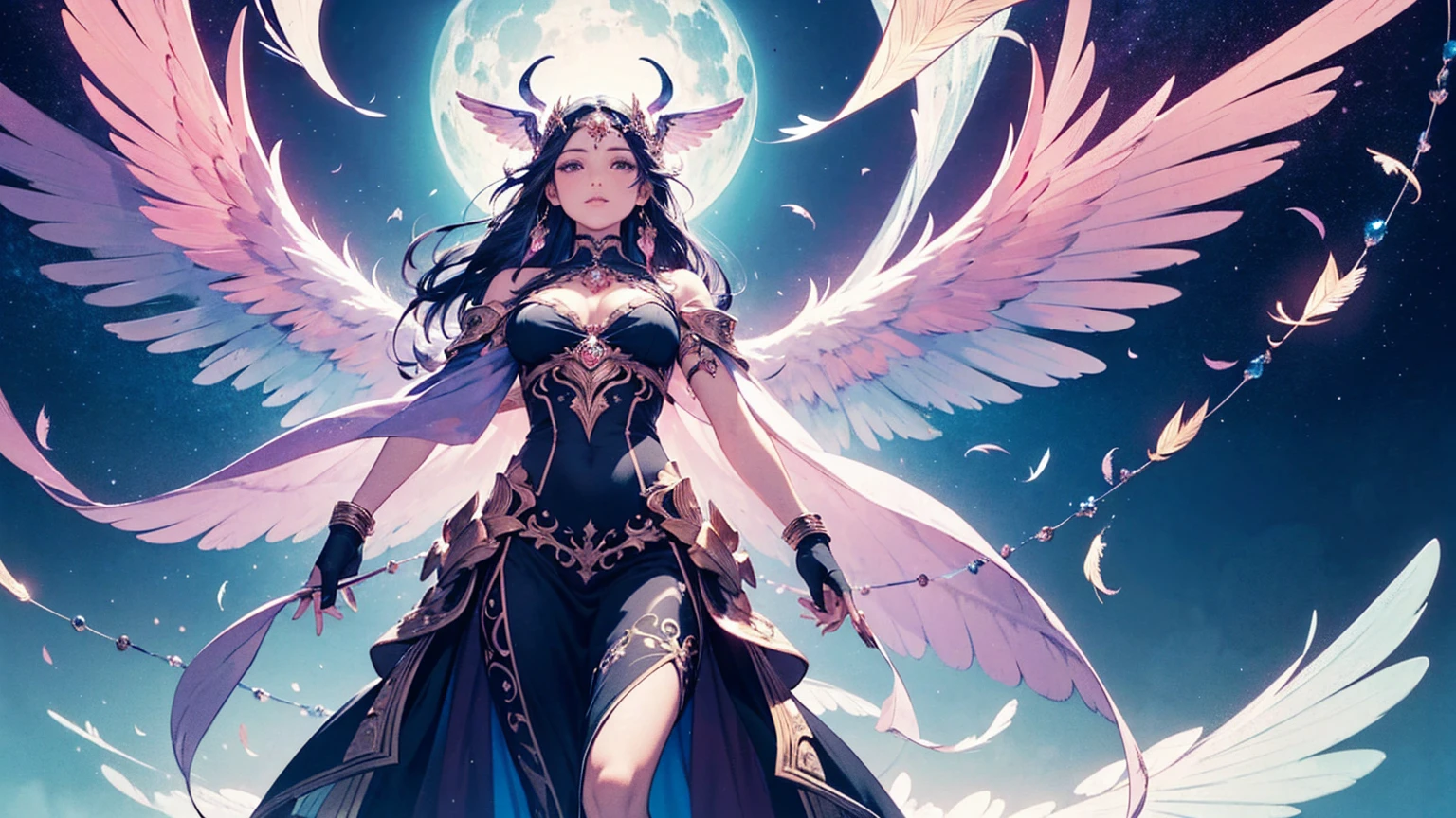 A balanced illustration of Libra, the Scales. A pair of beautifully ornate scales held by an ethereal figure with outstretched wings. The scales are perfectly balanced, with one side holding a glowing heart and the other a feather, symbolizing harmony and justice. The background is a twilight sky with a blend of warm and cool colors, representing the equilibrium and fairness of Libra.