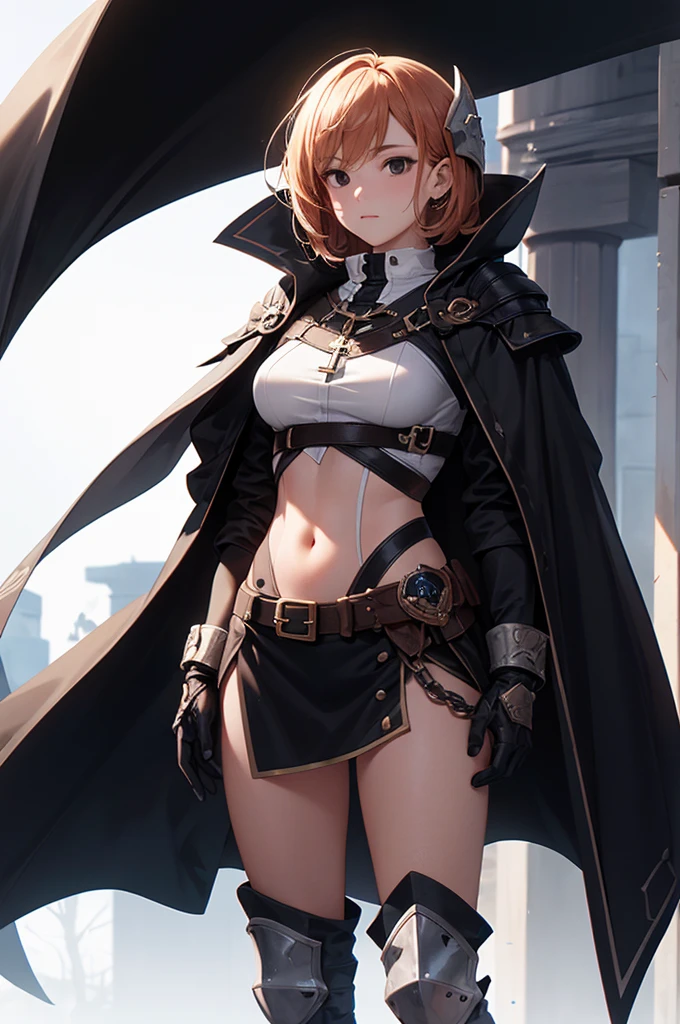 (masterpiece; best quality: 1.2), ((1 man)), ((solo)), (black eyes: 1.4), (body shape; toned, lean, masculine: 1.3), (beautiful and clear background: 1.2), ((depth of field)), (equipment: templar + surcoat with cross + chainmail shirt + closed helmet + leather gloves + greaves + black cloak : 1.3), (anime illustration: 1.2), (background composition; garden + plants: 1.1), (shot composition; standing + centered on torso + close-up: 1.5)