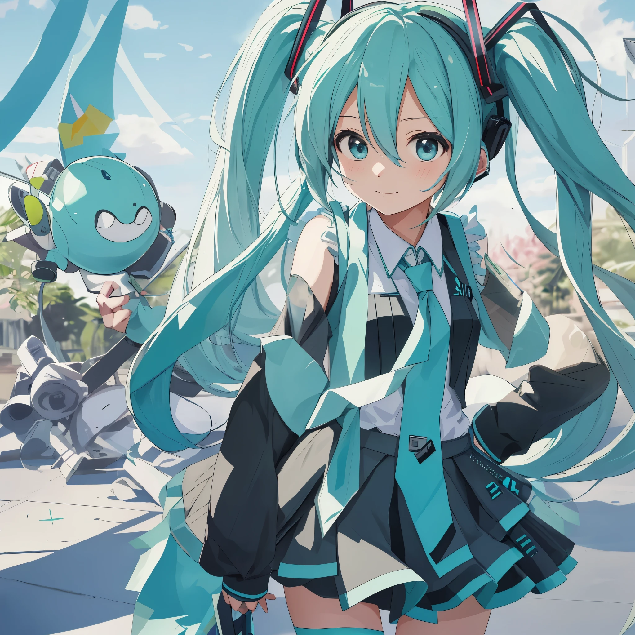 hatsune miku, mini skirt