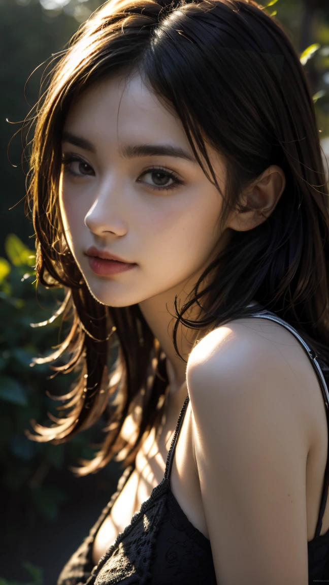 neat, petite, (long white silk camisole, white panties), outside the athletic field, (slim, small, flat), photorealistic, detail, skin texture, ultra detail, delicate and sexy collarbone, super detailed face, detailed lips, detailed eyes, double eyelids, girl, sexual expression, wet body,