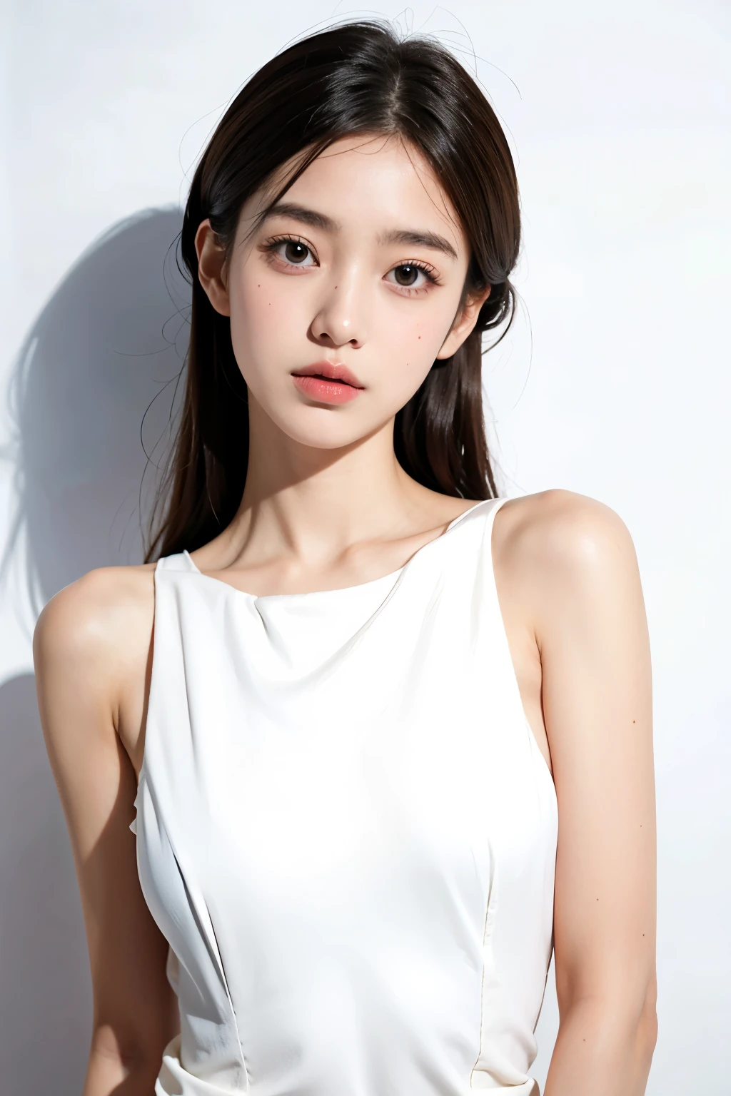One girl,one piece、White Background,Elegant