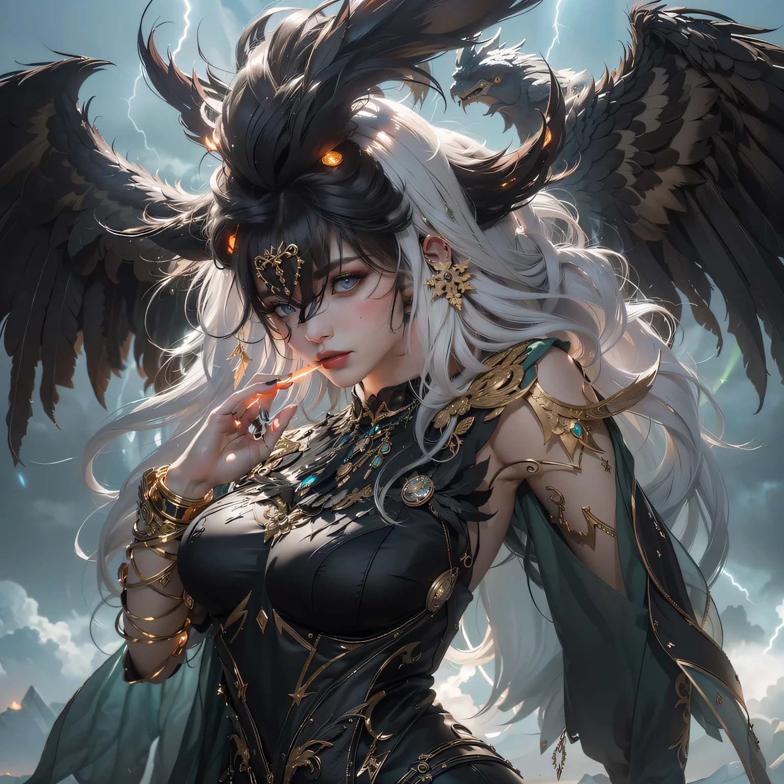 ((highest quality)),(ultra high resolution),(Super detailed),(detailed description),((The best CG)),(best work of art),super precision art,amazing drawing art,(Fantasy art with intricate detail:1.5), (Female Devil:1.6),(A beautiful face with a hint of madness:1.6),Big Disaster々The Devil&#39;s Tail:1.4, (Hell&#39;s Cauldron:1.6),Mysterious Smoke:1.6,A nose called,