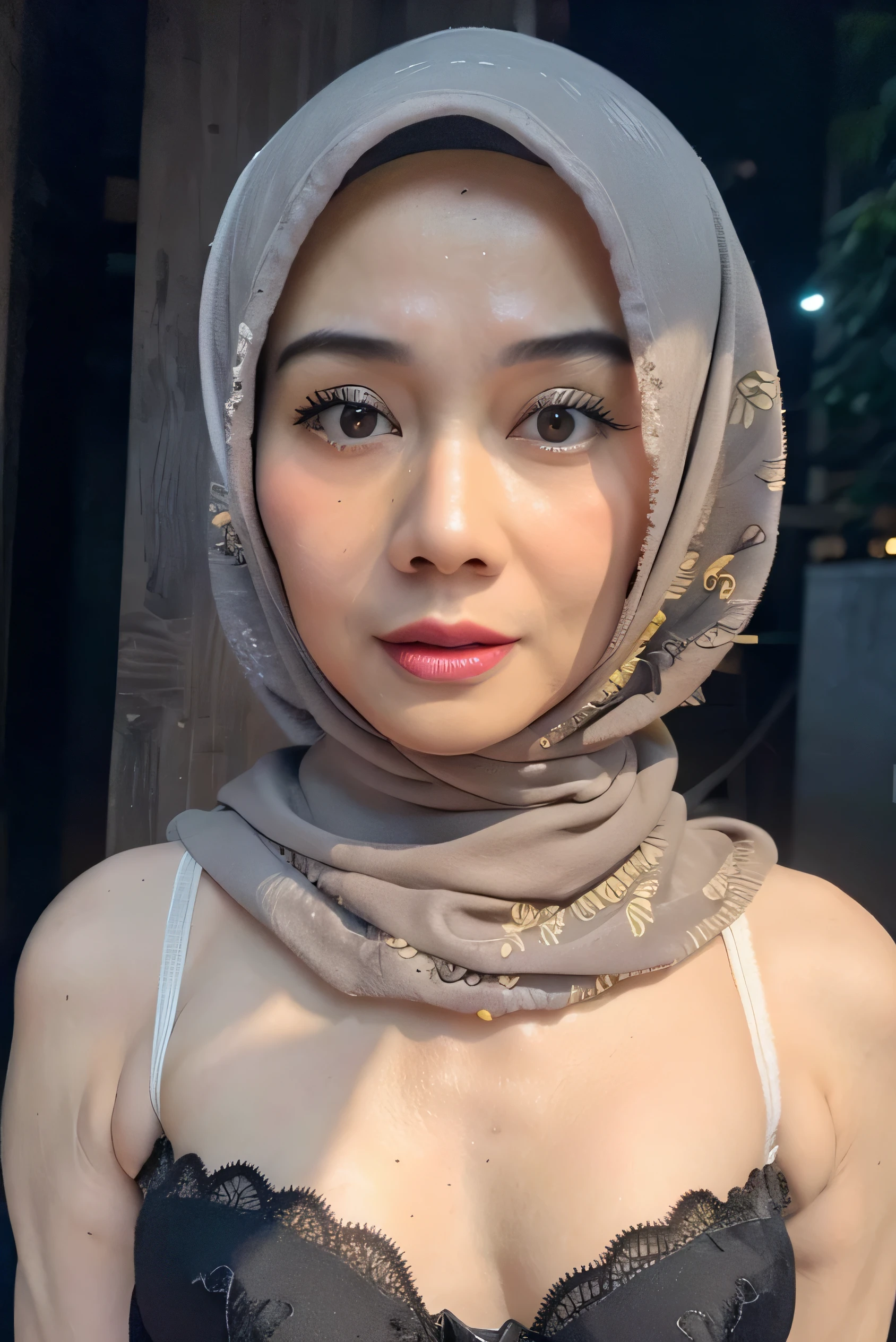 Spectacles, ((Old body lady:1.2)), ((Old lady:1.7)), (screaming pain face expression:1.3), (((WRAPPING HIJAB STYLE MALAY GIRL))), masutepiece, High quality, UHD 32K, Realistic face, Realistic skin feeling , A Japanese Lady, 58 years old matured lady, , Very cute and baby-like face,(Night time at forest), ((look In front at the camera and SADNESS)), (((CUTE GIRL))), ((DARK YELLOW FLUORESCENT LIPS)), ((Floral Lace Pattern)) little ((wearing strapless bra)), strapless colorful bra, dark night background , black forest night, horror scary place, (from behind up) seductive pose, Heavy Nipples, ((YELLOW BACKGROUND))