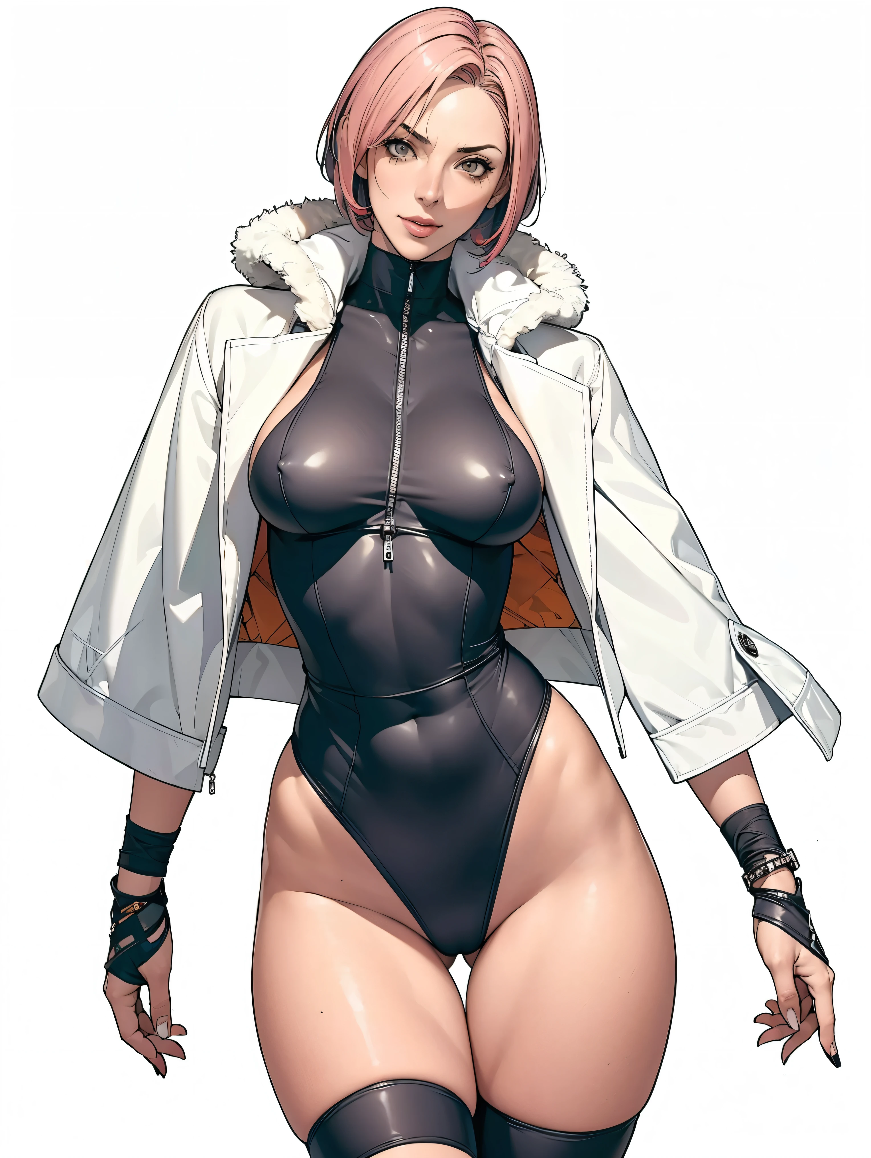 (((Annie Lennox))), (((colorful suit))), (scars), (((bandaged arms))), (((colorful clothes))) (( hood)), (((best quality: 1.4))), (Unbeatable masterpiece), (hyper HD),(CG 8k hyper-realistic), beautiful face, (((breasts big))), (((hyper feminine))), sexly girl, black tattoo,(ultra short red hair with white highlights)), ((( sculptural body ))), (((1 Kizi))), Kizi tatuada de 25 anos com perfect body,,Beautiful and well-groomed face, (round face), muscular body:1.2,solid color detailed jacket, (Head to thigh photos), Complex equipment, ,Tight clothes,With white stars and off-white stripes,,,,,Armor Metal Electronic Parts, Poison tattoos ) INFO, Kizi, (((standing alone))), , 24歳, sexy, pose de attitude, work of art, dancing, ((slight smile)), post-apocalypse, (((manga style))), bounty hunter, the way you want, perfect body, roupa moderna, advanced technology, white, yellow accent, black, red accent, fur collar jacket, sleeves with vertical striped pattern, background city, (( cowboy shot )). intricate visual, narrow waist, (((wide hips))), wide hips, fit thighs, (((thigh gap))), Thigh gap, background shows a futuristic airplane, open expression, expression happy