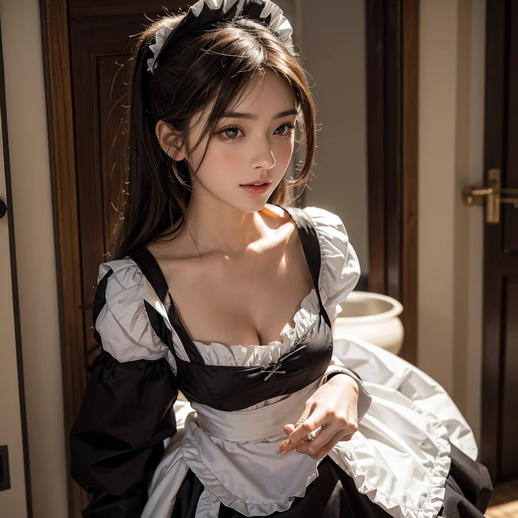 A face wearing a maid outfit