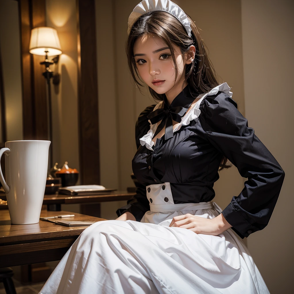 A face wearing a maid outfit