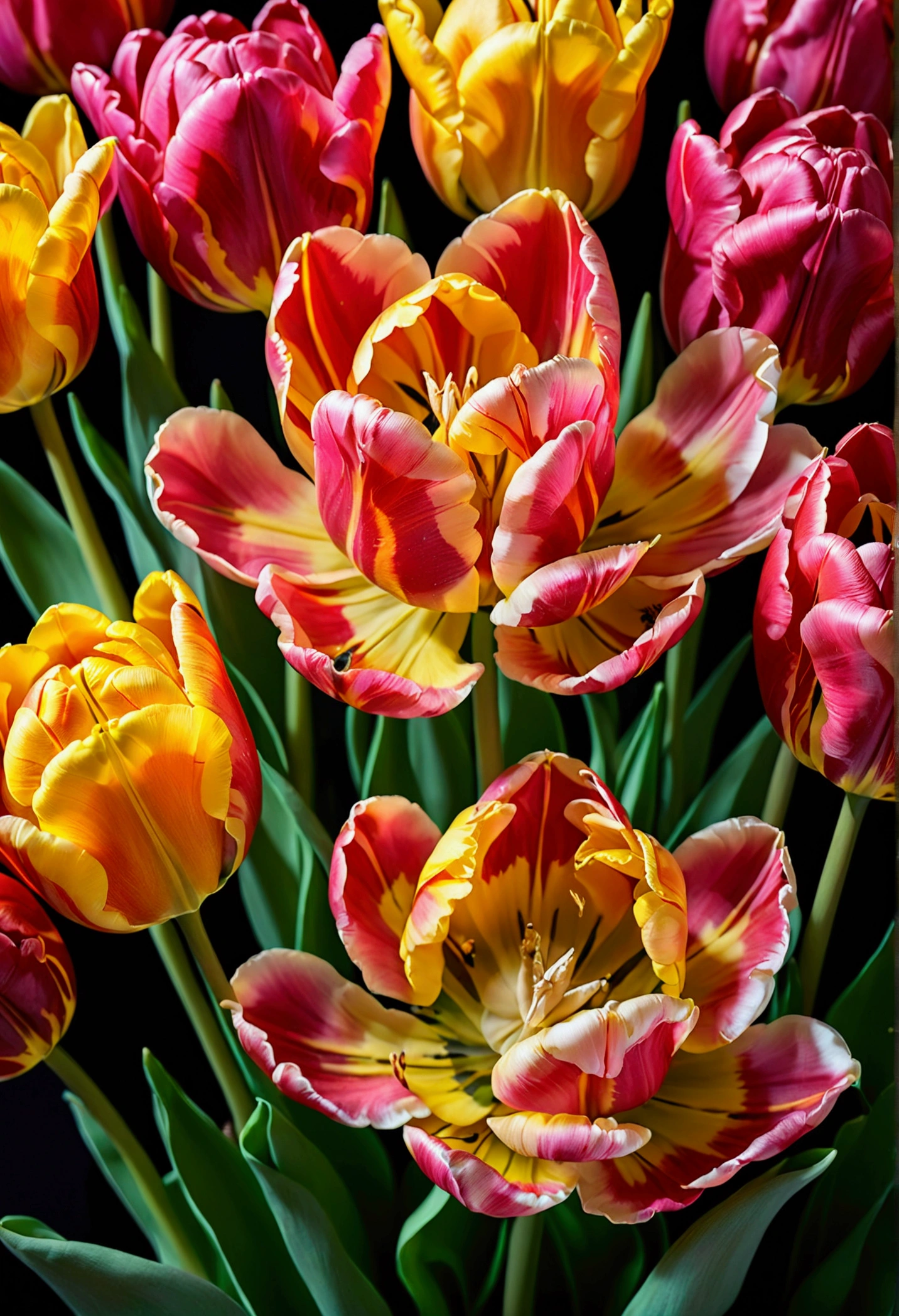 simple tulip flower in the style of watercolor