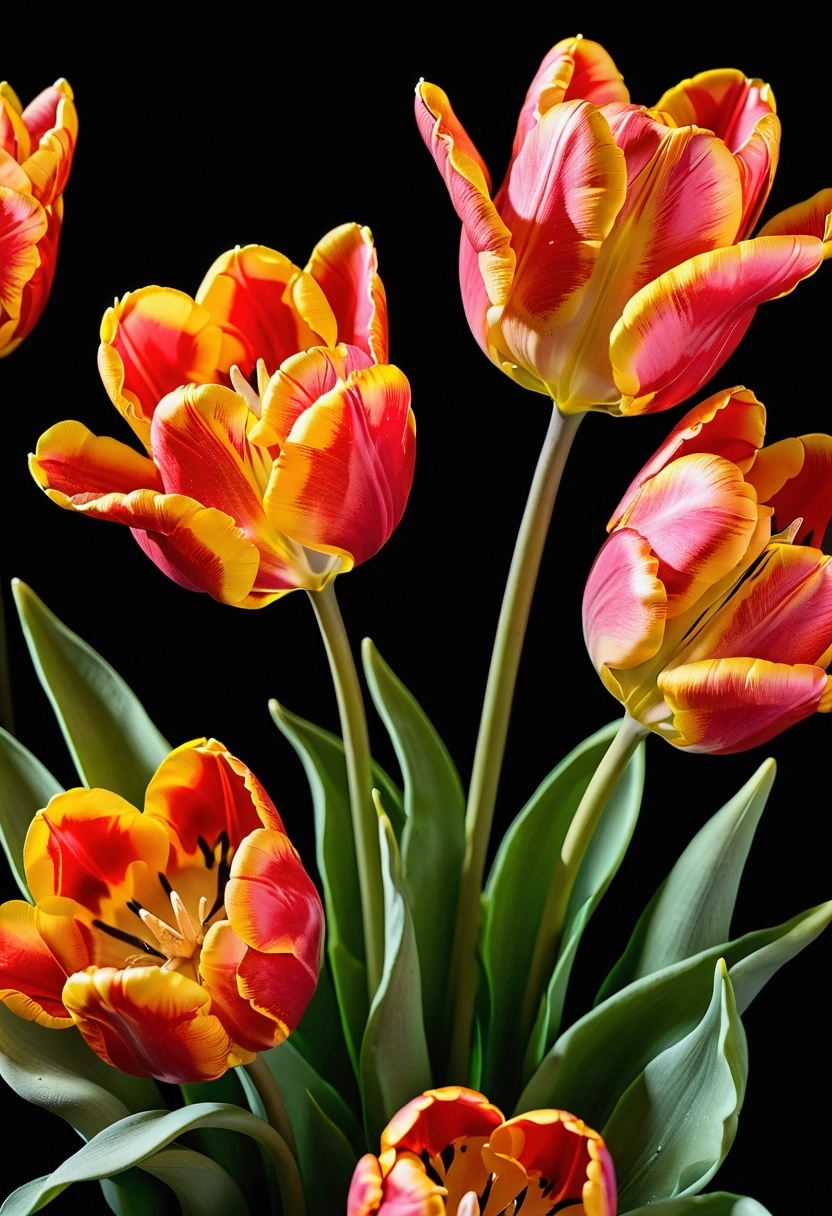simple tulip flower in the style of watercolor