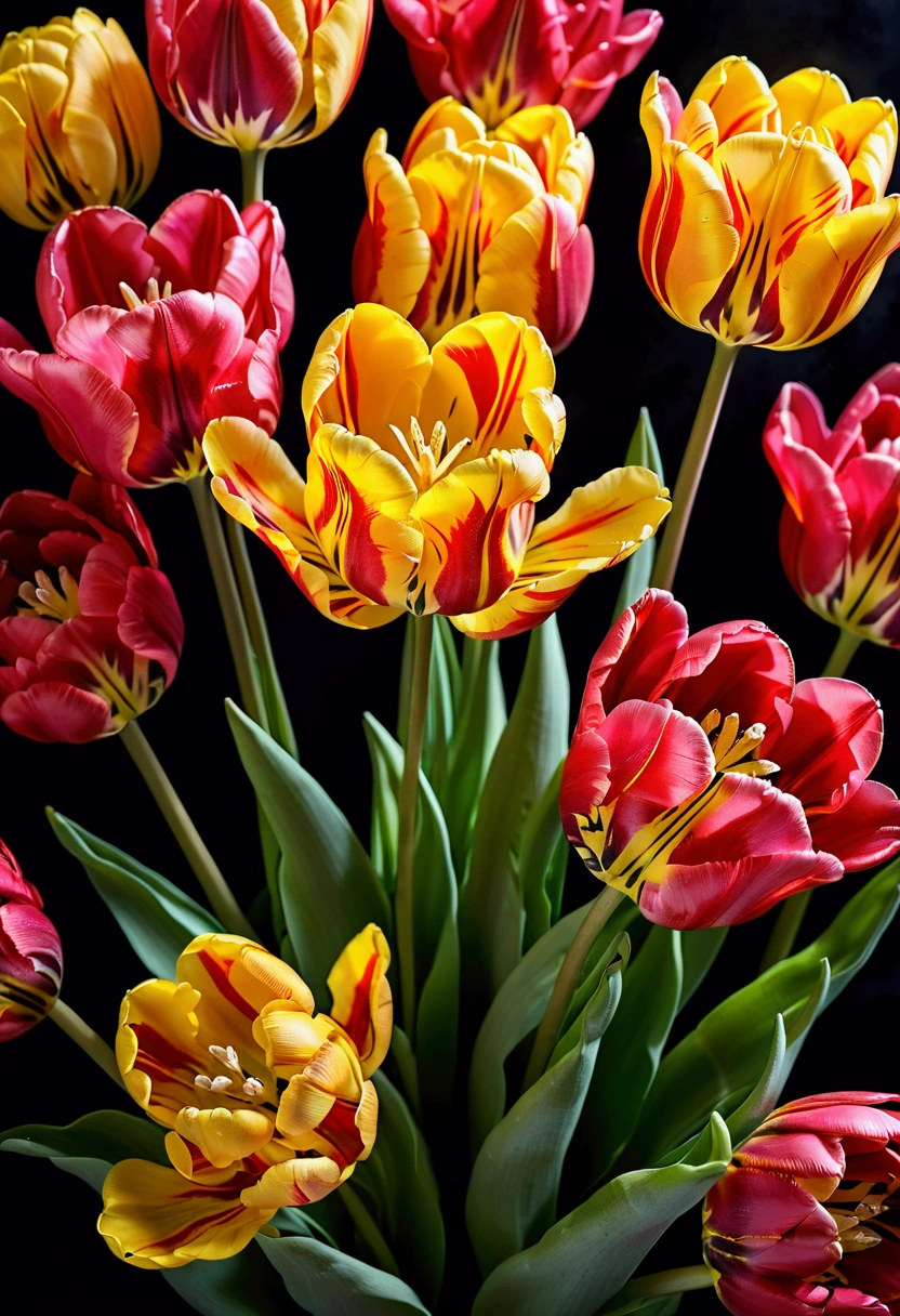 simple tulip flower in the style of watercolor