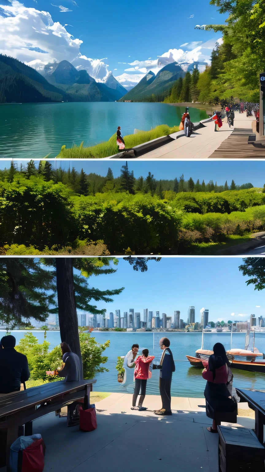 Canada
Background: The multicultural cityscape and nature of Vancouver.
Scene: People from different cultures interacting through the Maya calendar and enjoying community events.