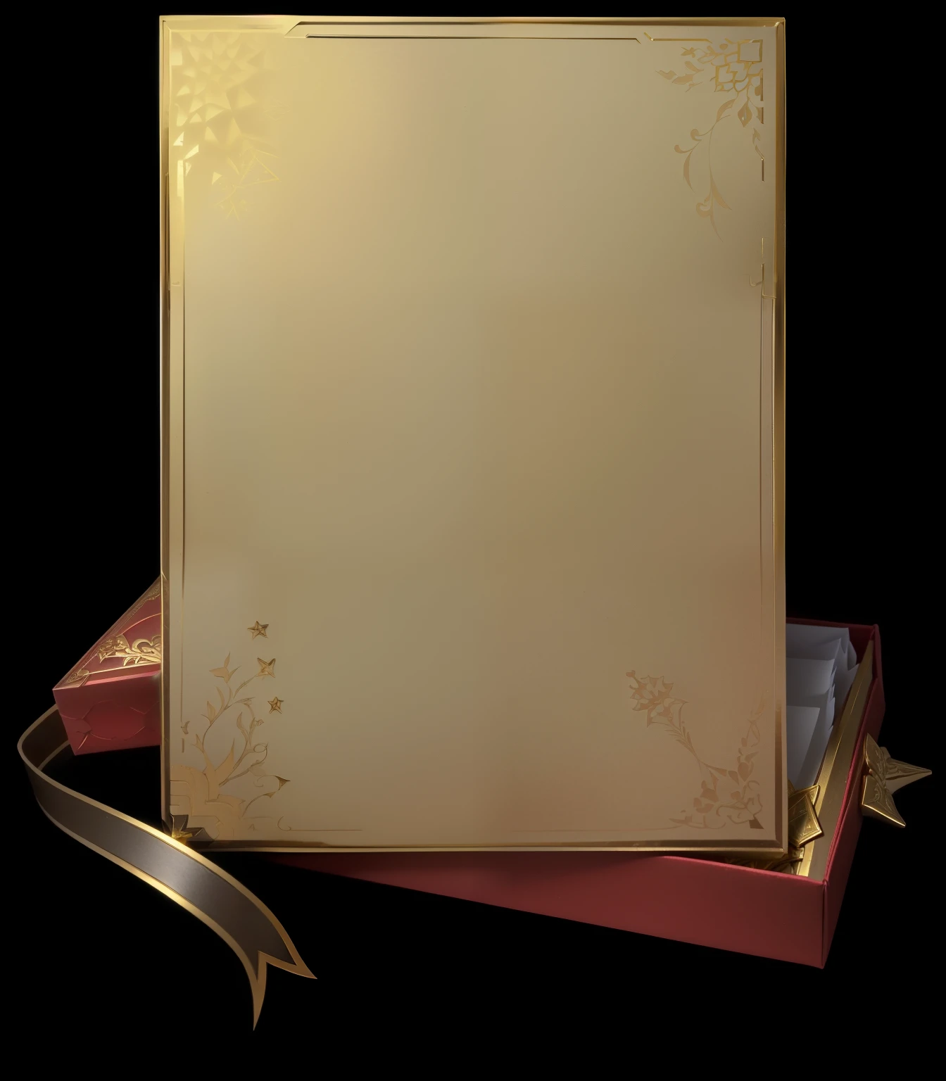 (Behind the card is an open gift box filled with gold coins.),Red gift box,Paper,Fabric,A card with a box,magic书, Card rack, magic, League of Legends Inventory Items,