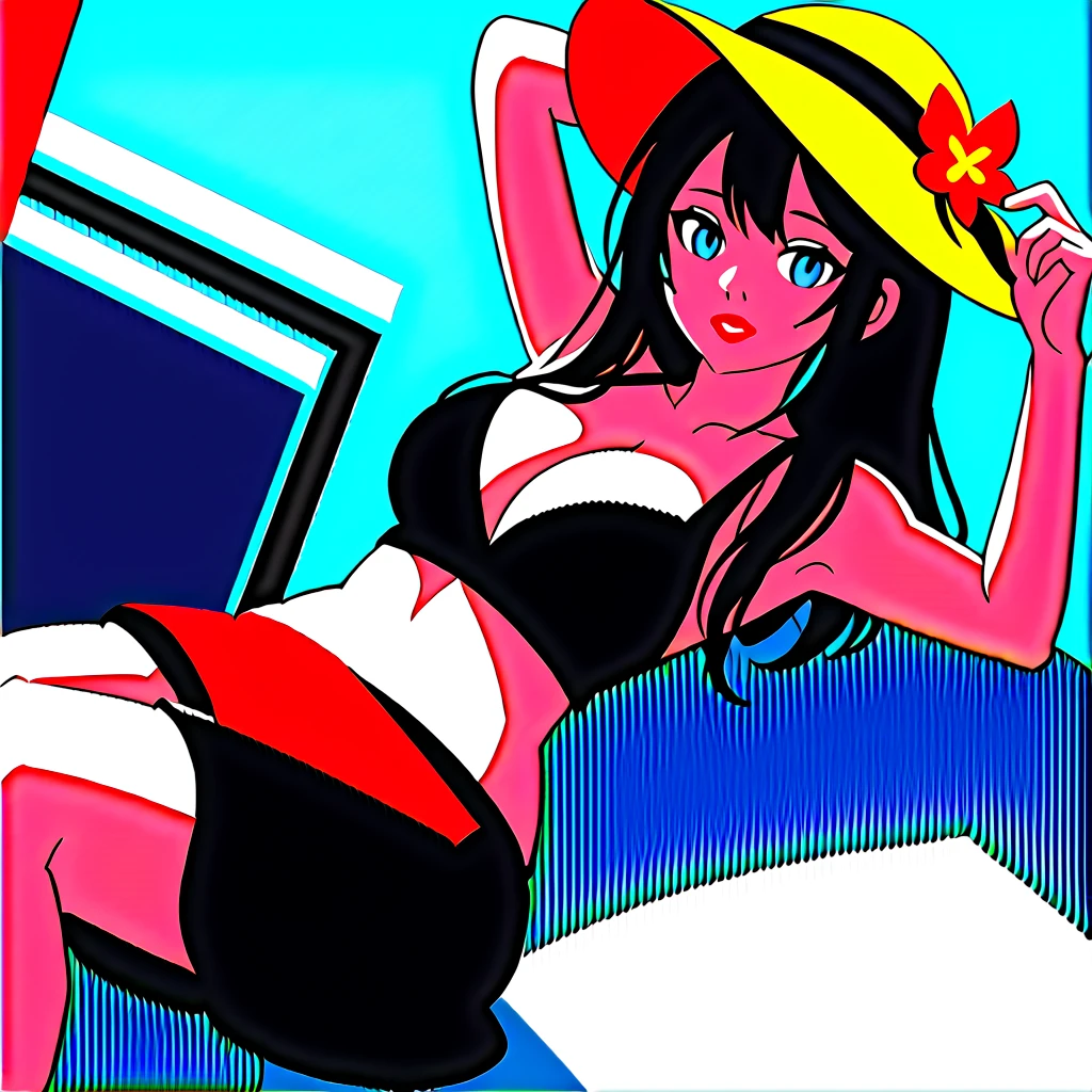 Highest quality、masterpiece、High resolution、High resolution、Ma Niang、((Kitasan Black))、summer、Casual Coordination、((Cleavage))