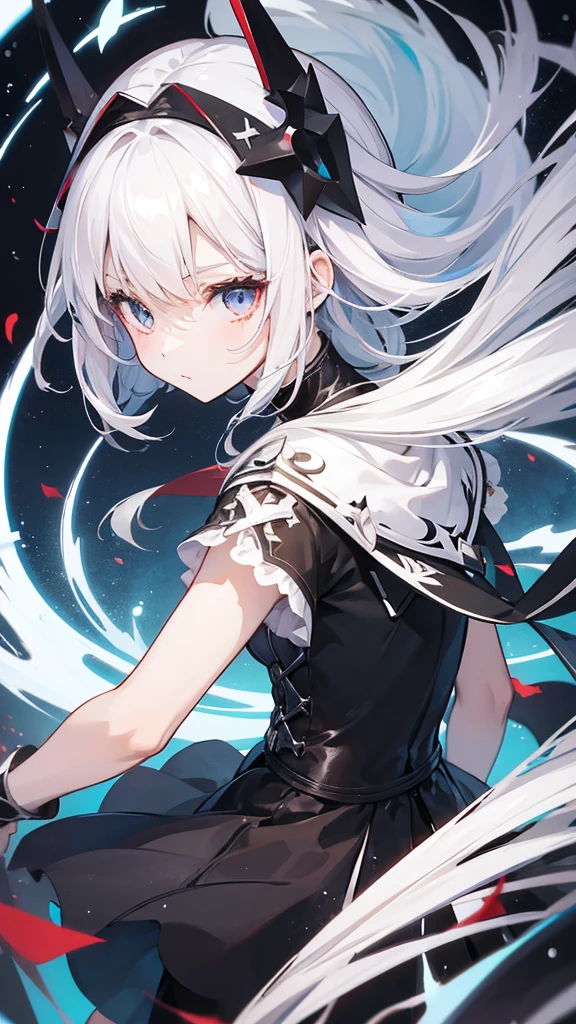 alice,1girl,white hair,black stoken,with wopen