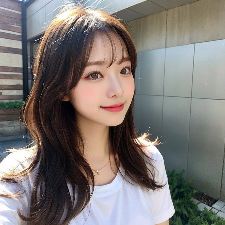 (masterpiece)), ((Highest quality)), ((Genuine)), ((8k)), 1 girl, Date、Japanese, 24-years-old, so beautiful, cute, model, Looking down、happiness、whole body, thin, model, ソニー一眼レフphotograph, blonde, Long Hair, short hair, Looking into the camera,Adorable smile, background Genuineistic, photograph,Gazing into the distance