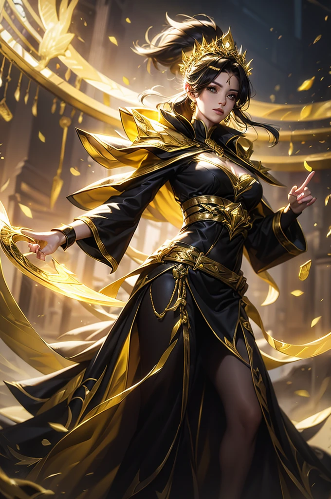 mage girl with black and gold outfit