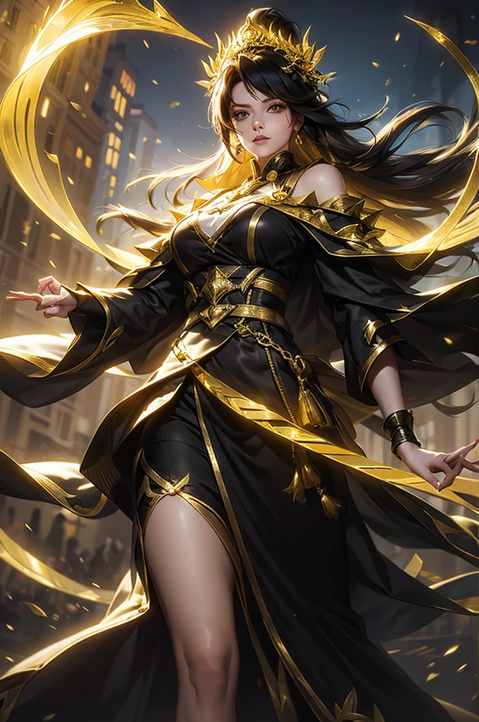 mage girl with black and gold outfit
